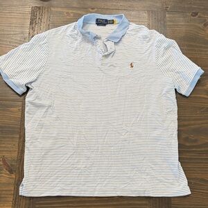 Polo by Ralph Lauren Light Blue & White Striped Polo Shirt